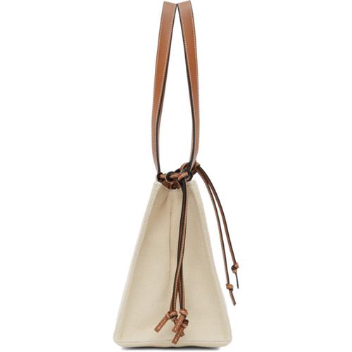 loewe paula"s ibiza cushion large leather-trimmed canvas tote in
