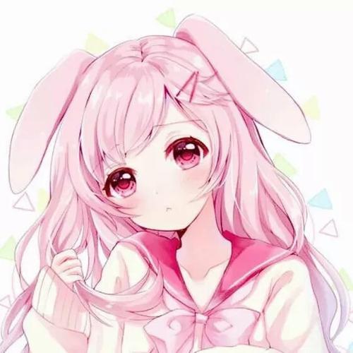 清新粉色系卡通头像