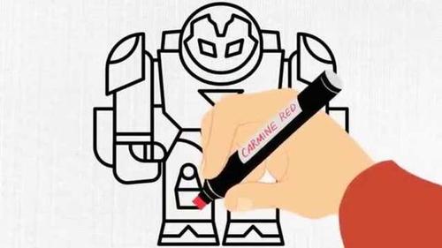 儿童简笔画:乐高钢铁侠画画