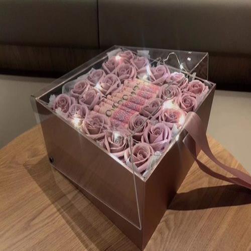 蛋糕抽钱盒子文字抖音可以放钱的花束礼盒礼物红能放