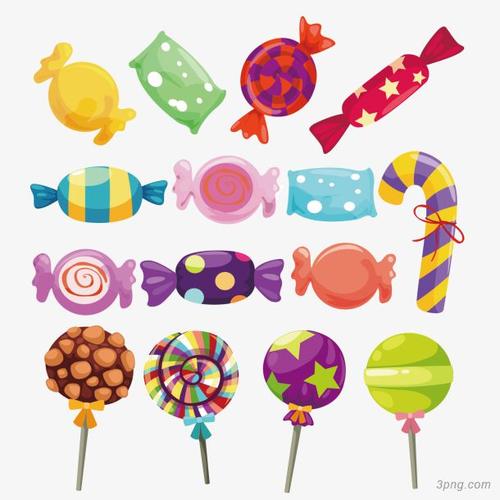 卡通美味糖果png素材透明免抠图片-卡通手绘