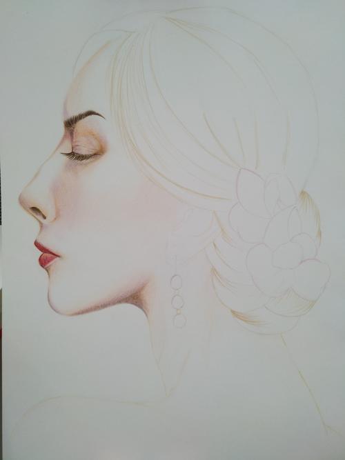彩铅画(41)高冷侧脸