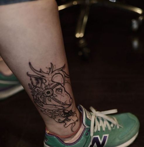 纹身图案大全脚踝男生图片