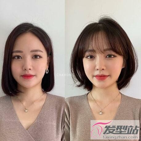 发型站 女生发型 女生短发 首先圆方脸最容易踩雷的就是今年韩妞很爱