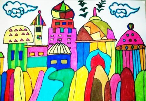 儿童画画城堡贺卡 画画城堡贺卡