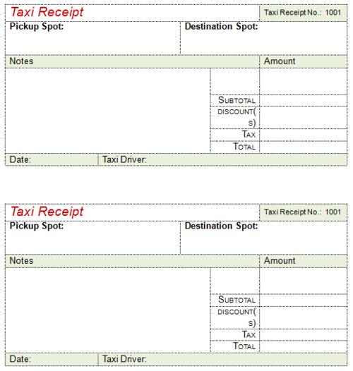 receipts template