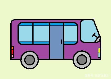 交通工具简笔画教程:画厢式货车和公交车的步骤