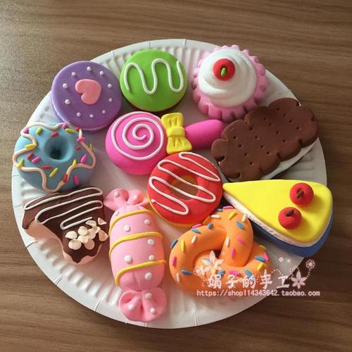 粘土成品幼儿园亲子手工作业送小朋友创意小礼物食物糖利黏土作品