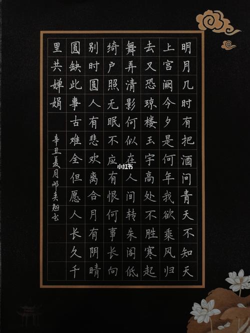 《水调歌头》_硬笔书法_兴趣爱好_书法