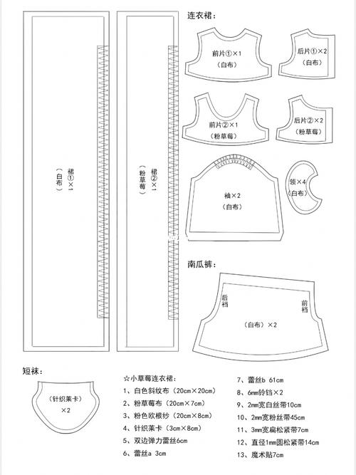 ob11娃衣图纸分享_ob11_娃衣_连衣裙_小草莓_兴趣爱好