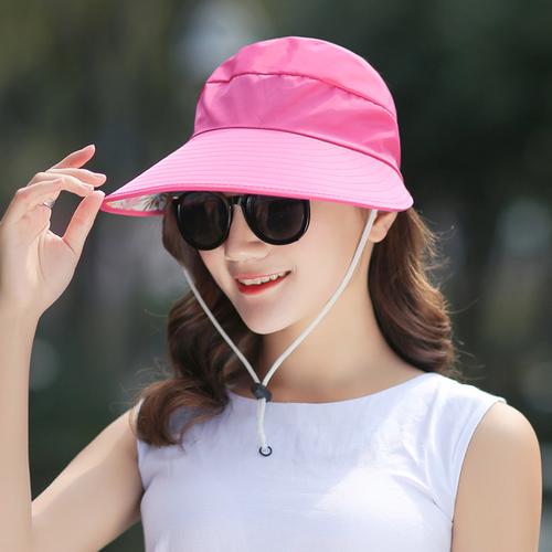 新款防晒遮阳帽子女士可折叠太阳帽遮脸夏季户外百搭通用诺妮梦视频