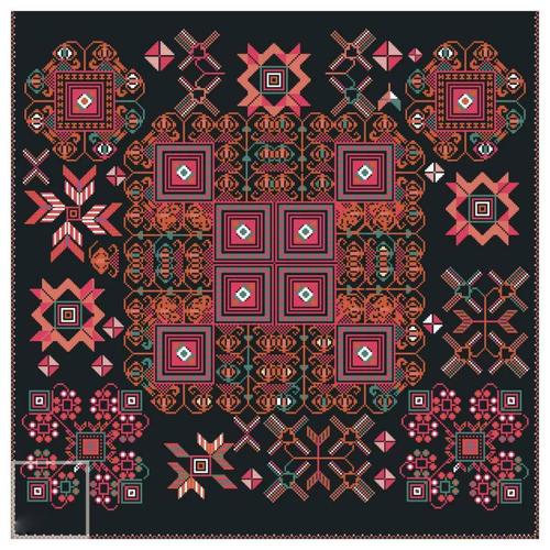 湖南/ 湖北/四川/云南等地 - 灯花挑花与织锦 - 侗族服饰纹样创意