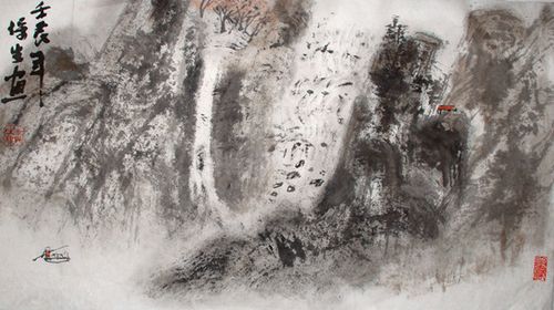 七律,题山水画(二)