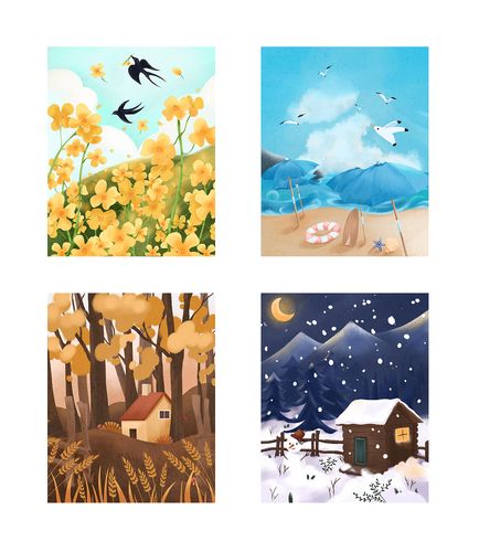 春夏秋冬四季图