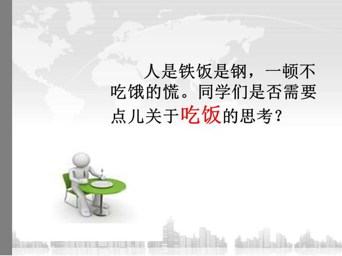 人是铁饭是钢,一顿不吃饿的慌同学们是否需要点儿关于吃.ppt