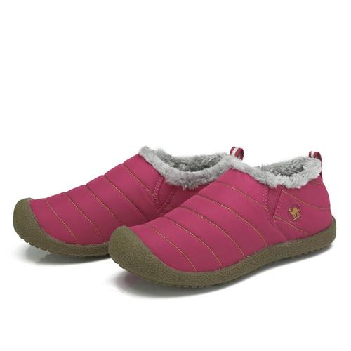骆驼(camel)男女情侣款防滑耐磨休闲棉鞋 82036603 玫
