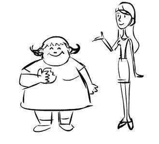 胖女变成瘦女的简笔画