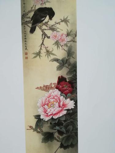 彩墨工笔花鸟(李晓明画家)作品