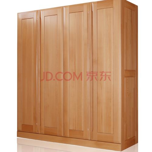 光明家具 衣柜现代中式四门实木整体红橡木衣柜21101