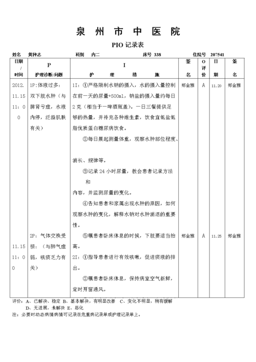 pio记录表1汇编.doc