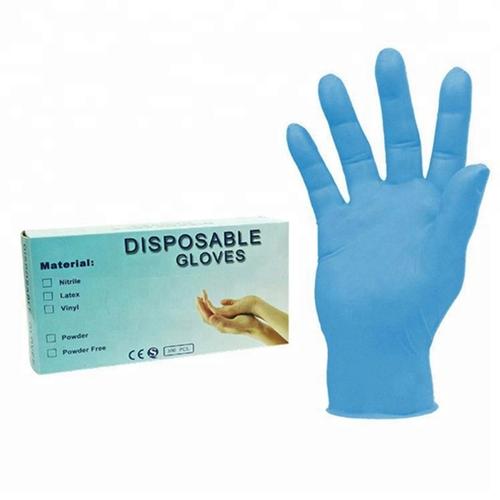 blue disposable gloves