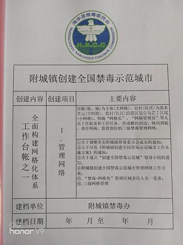 附城镇创建全国禁毒示范城市工作台帐资料汇编