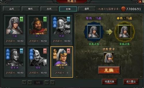 马超,张飞,张郃,夏侯渊,周泰,凌统需要使用武将碎片进行升阶,碎片可以