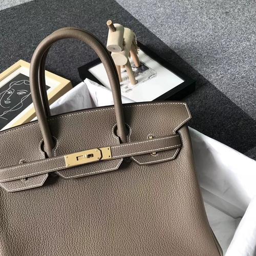 hermès(爱马仕)大象灰 原厂御用顶级小牛皮 birkin 30 金扣 银扣