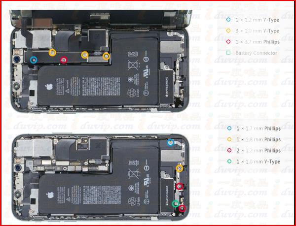 苹果iphonexs螺丝位置图