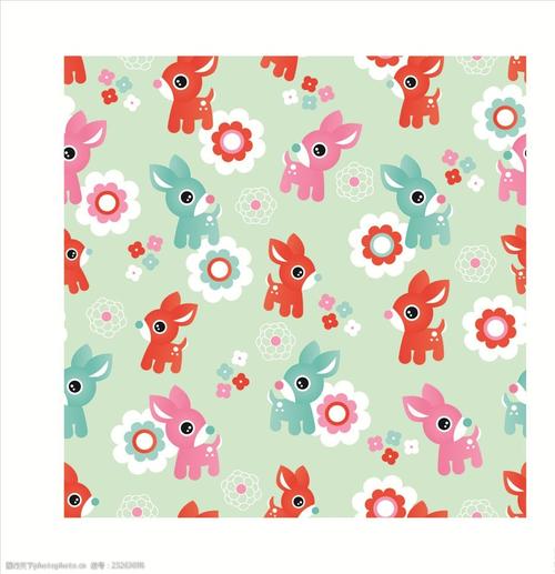 卡通兔子四方连续底纹