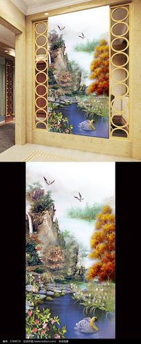 国画油画风景画山水画玄关