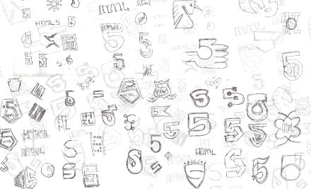 html5 logo设计草稿 根据描述,logo设计曾纠结于星形