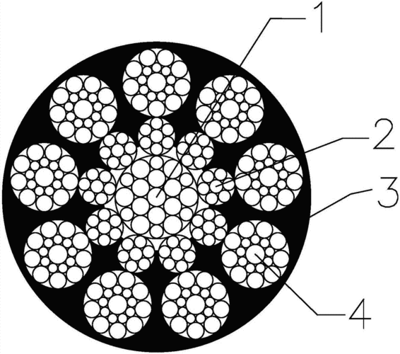 一种超高速电梯用钢丝绳的制作方法 技术特征: 1