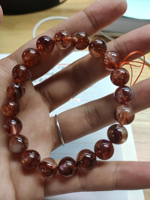 天然牛血红胶花水晶