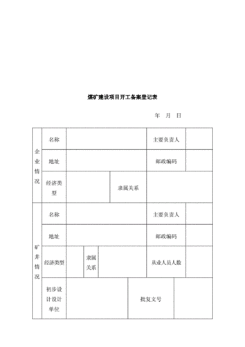 煤矿建设项目开工备案登记表.docx 5页