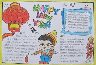 对联手抄报大全清晰,对联手抄报模板,元旦黑板报对联,关于春联的黑板