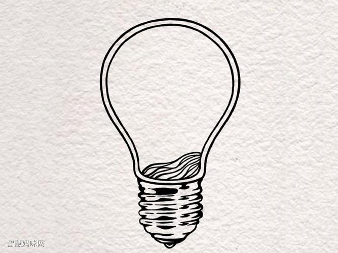 灯泡里的星空简笔画画法