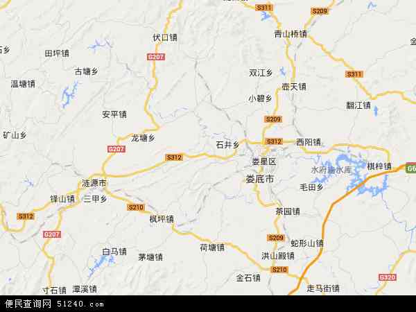 中国湖南省娄底市涟源市渡头塘镇地图(卫星地图)