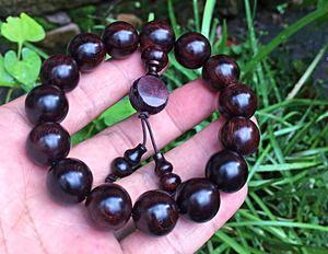 海南黄花梨紫油梨树头老料15mm佛海黄1.5瘤疤花山水纹文玩手串