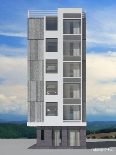 现代风格 自建房设计,五层半,商住两用
