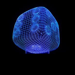 塞子骰子七彩渐变视觉灯 触摸遥控3d小夜灯 led亚克力节能小夜灯