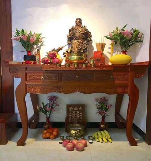 实木供桌佛台家用财神佛像关公祠堂桌菩萨香案小条案中堂贡品仿古