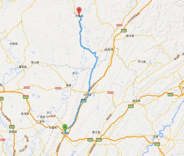 邻水到平昌开车走国道有多少公里路