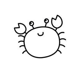 小螃蟹的简单画法水生动物简笔画