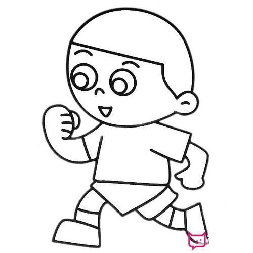 简单的人物简笔画图片跑步的小男孩