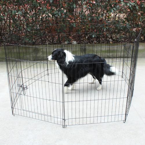 现货批发加硬烤漆铁丝围栏 可伸缩折叠式拆卸diy狗围笼 大号