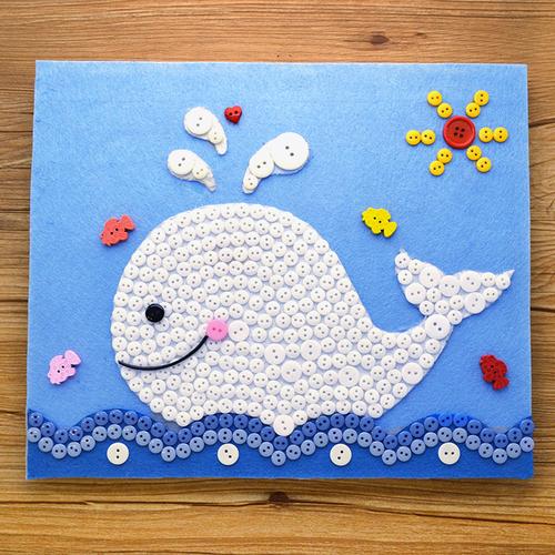 包邮小学生儿童纽扣手工作业diy材料包幼儿园亲子制作