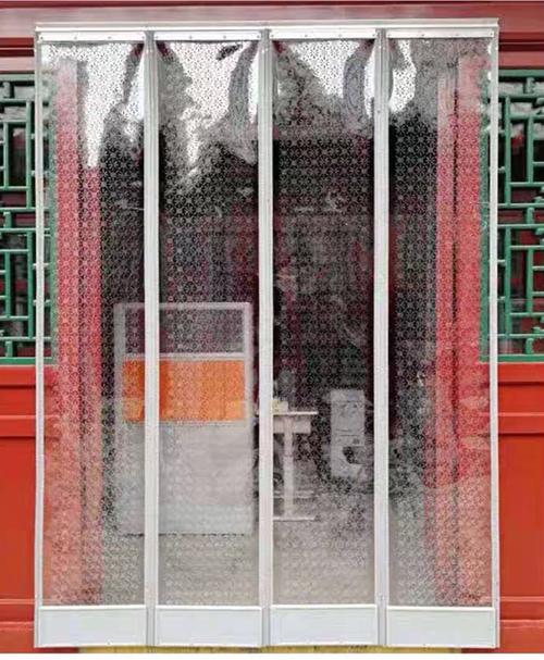 溢彩定制商场超市空调隔断门帘 磁吸梅花孔软门帘厂家