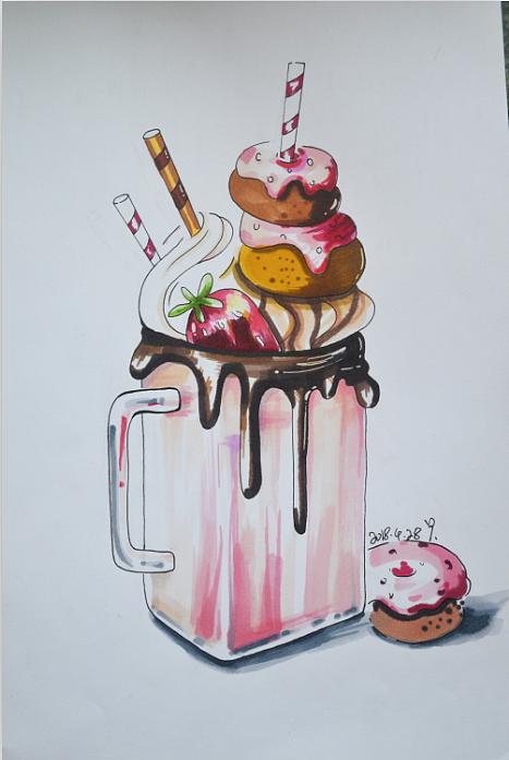 马克笔夏日杯|插画|新锐潮流插画|我就是个画渣