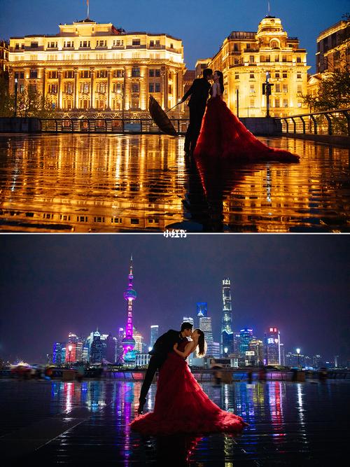 电影感浪漫外滩夜景婚纱照91上海婚纱摄影_婚纱照_婚纱摄影_夜景